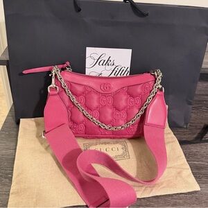 Gucci Matelasse Pink Quilted Crossbody Bag retail $3500